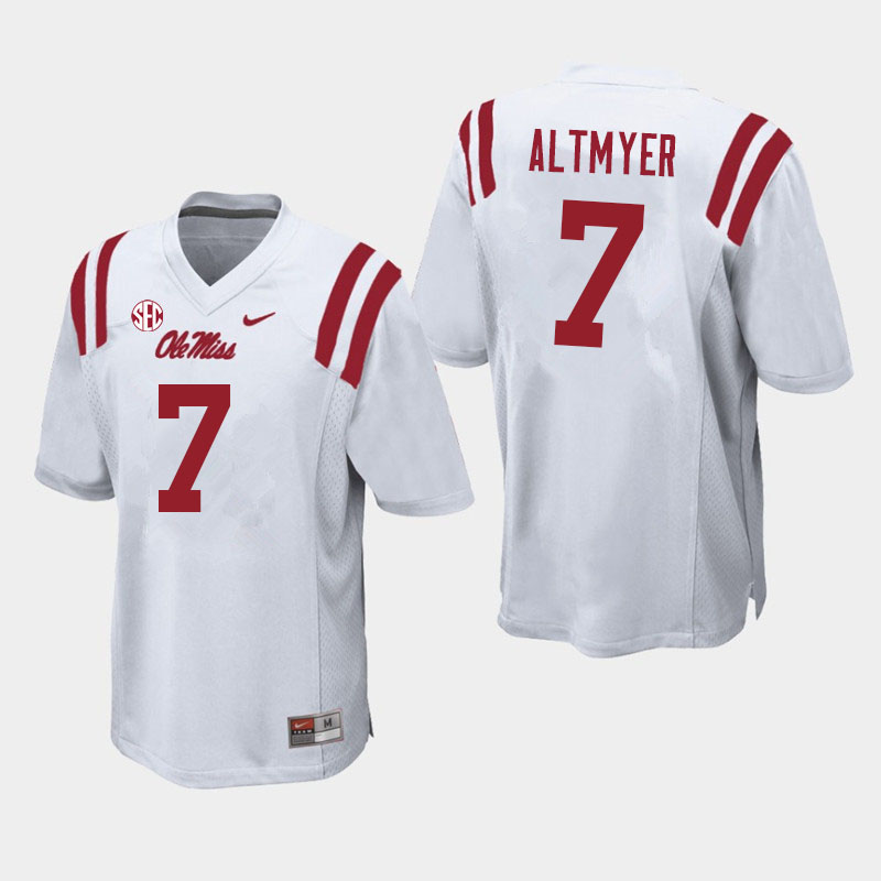 Luke Altmyer Ole Miss Rebels NCAA Men's White #7 Stitched Limited College Football Jersey PTY2758UE